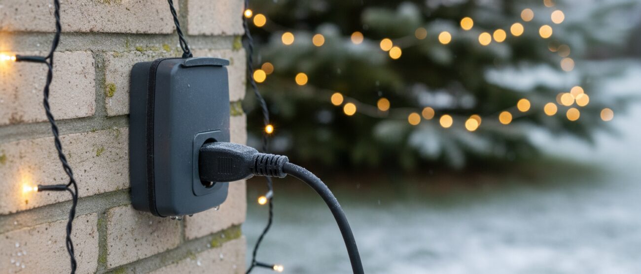 Kerstboom stopcontact buiten Kerstboom stopcontact buiten