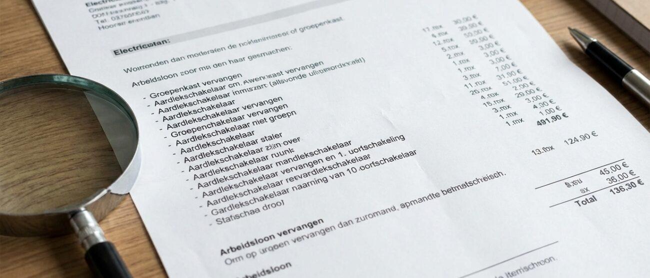 7 tips voor het lezen van een elektricien offerte zonder verrassingen.