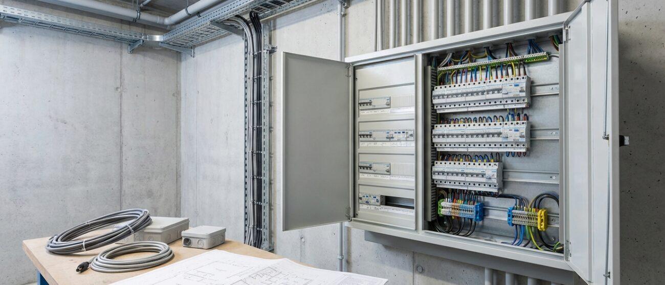 Hoe verloopt het traject van een elektricien bij de aanleg van elektra in een bedrijfspand?