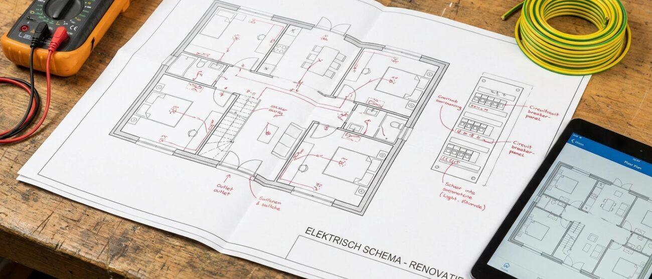 Hoe laat je een elektricien een elektrisch schema maken bij renovaties?