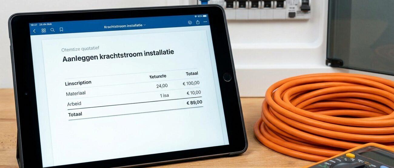 Hoe laat je een kostenindicatie maken voor krachtstroom aanleggen?